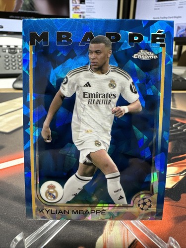 Kylian Mbappé 2024 Topps Chrome Blue Sapphire Refractor