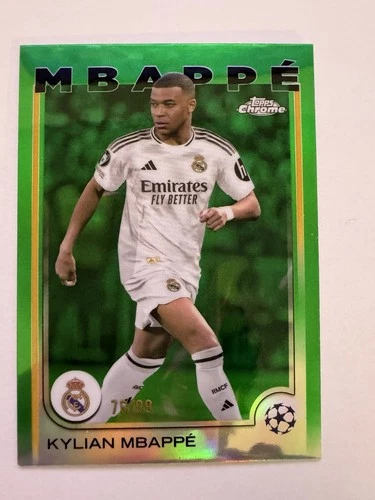 Kylian Mbappé 2024 Topps Chrome Green Refractor /99
