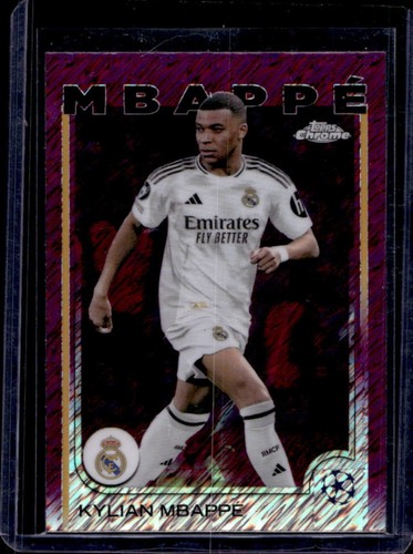 Kylian Mbappé 2024 Topps Chrome Magenta Shimmer Refractor