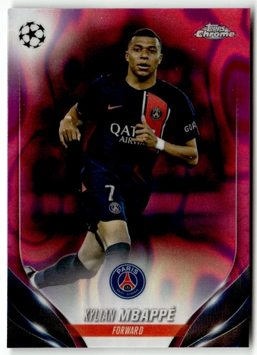 Kylian Mbappé 2024 Topps Chrome Pink Lava Refractor