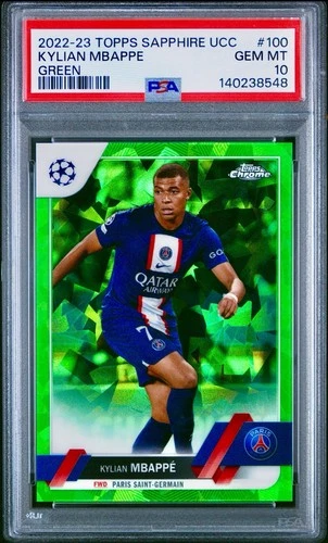 Kylian Mbappé 2023 Topps Chrome Sapphire Green /70