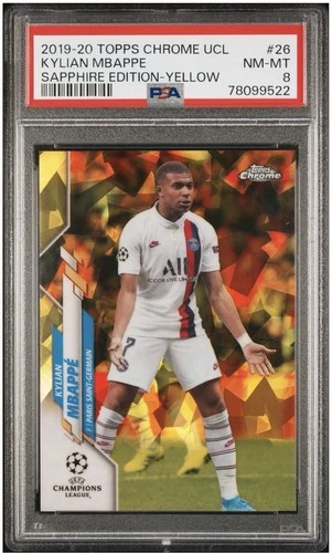 Kylian Mbappé 2019 Topps Chrome Sapphire Yellow
