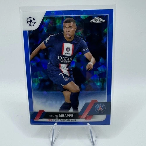 Kylian Mbappé 2022 Topps Chrome UEFA Club Competitions Blue Sapphire