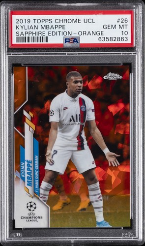 Kylian Mbappé 2019 Topps Chrome Zaffiro Ed Arancione /50