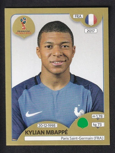 Kylian Mbappé 2018 Panini Copa Mundial Rusia 2018 Gold