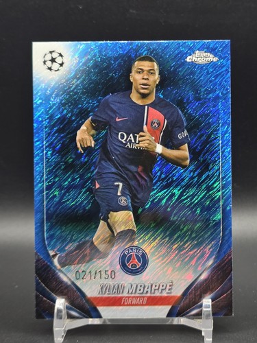 Kylian Mbappé 2023 Topps Cromo UEFA Azul Brillo Refractor /150
