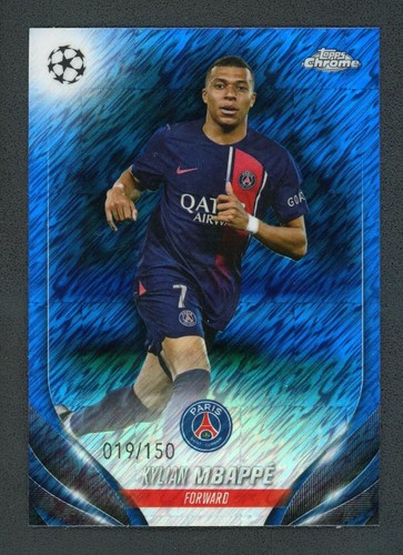 Kylian Mbappé 2024 Topps Cromo UEFA Champions League Blu Brillante 019/150