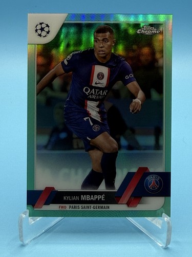 Kylian Mbappé 2022 Topps Cromo UEFA Clubes Competiciones Aqua Refractor /199