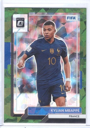 Kylian Mbappé 2023 Panini Donruss Green Ice Cracked