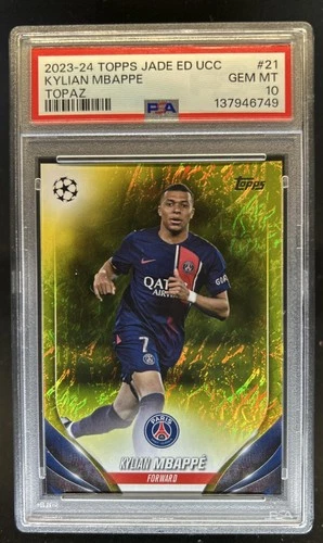 Kylian Mbappé 2023 Topps Edición Jade UEFA Topacio /50