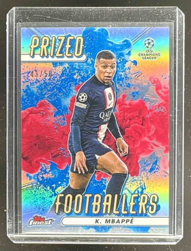 Kylian Mbappé 2022 Topps Finest Blue Red /50