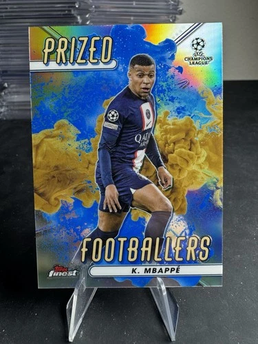 Kylian Mbappé 2022 Topps Finest Blue/Gold Fusion