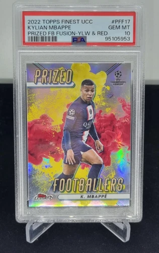 Kylian Mbappé 2022 Panini Finest Fusion Rouge Jaune