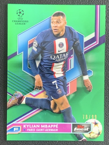 Kylian Mbappé 2022 Topps Finest Green Refractor /99