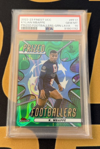 Kylian Mbappé 2022 Topps Finest Lava Verde /99