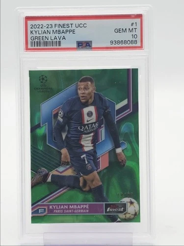 Kylian Mbappé 2022 Topps Finest Lava Verde Refractor /99
