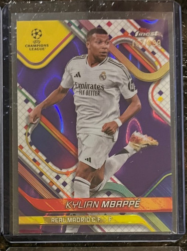 Kylian Mbappé 2024 Topps Finest Purple Lava Refractor /199