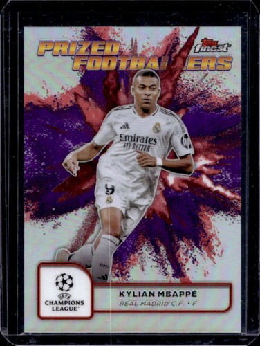 Kylian Mbappé 2024 Topps Finest Purple/Red Refractor #PFF-13