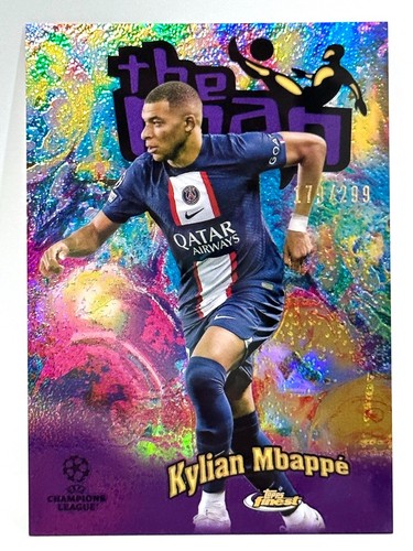 Kylian Mbappé 2023 Topps Finest UCL Purple Refractor /299