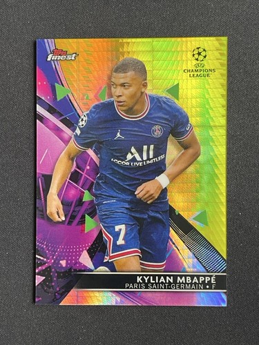 Kylian Mbappé 2021 Topps Finest Yellow Prism Refractor /250