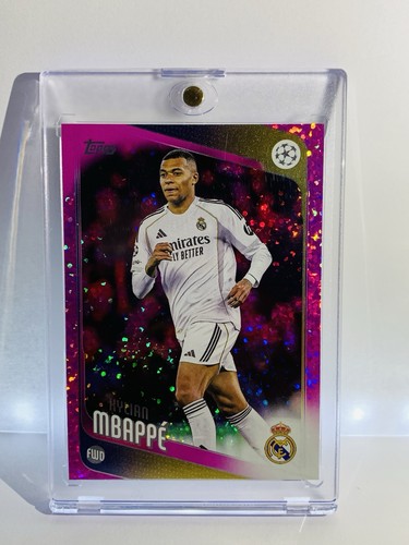 Kylian Mbappé 2025 Topps Flagship Pink Sparkle Refractor