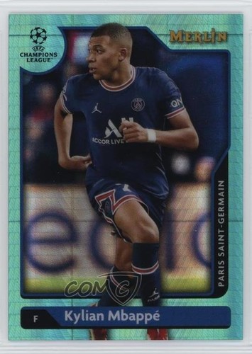 Kylian Mbappé 2021 Panini Merlin Chrome Aqua Prism