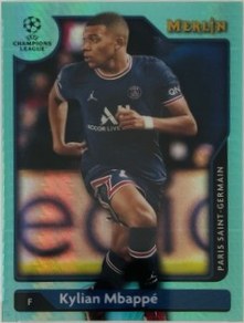 Kylian Mbappe 2021 Topps Merlin Chrome Aqua Prism Refractor