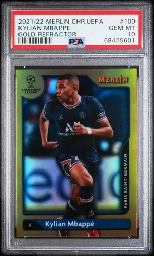 Kylian Mbappé 2021 Topps Merlin Chrome Gold Refractor