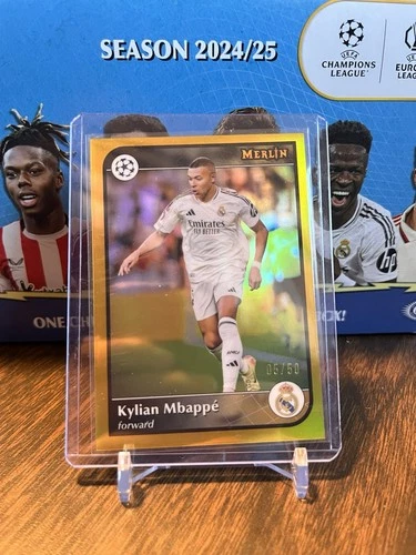 Kylian Mbappé 2024 Topps Merlin Chrome Gold Refractor /50