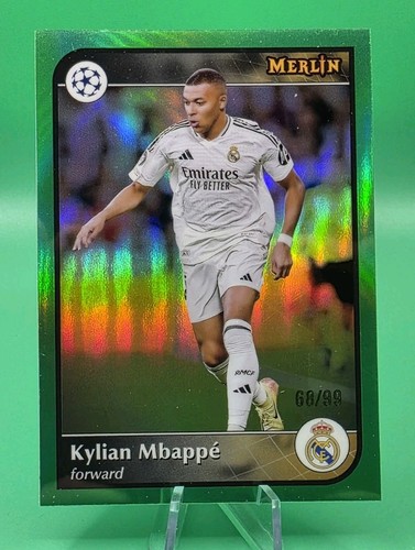 Kylian Mbappé 2024 Topps Merlin Chrome Green Refractor /99