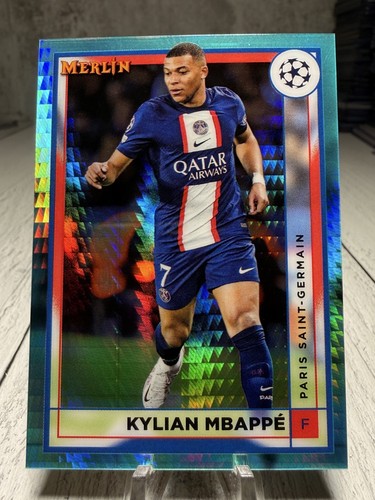 Kylian Mbappé 2022 Topps Merlin Chrome Sapphire Blue