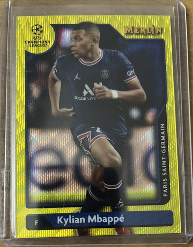 Kylian Mbappé 2021 Topps Merlin Chrome Yellow Wave Refractor /225