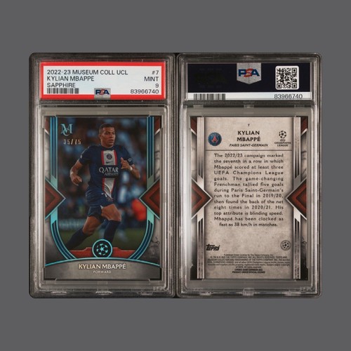 Kylian Mbappé 2022 Topps Museum Zaffiro /75