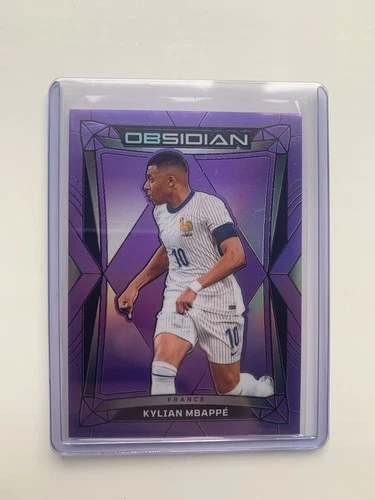 Kylian Mbappé 2024 Panini Obsidian Purple Flood /30