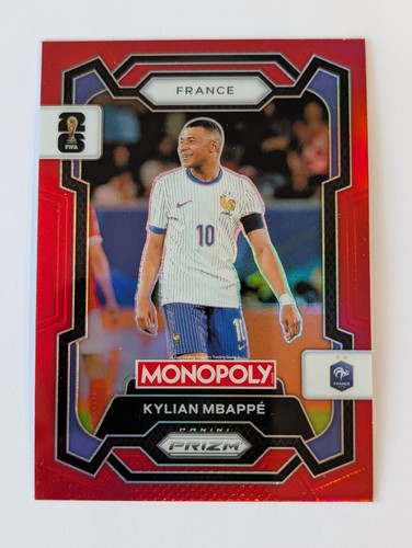 Kylian Mbappé 2026 Panini Prizm Monopoly Copa Mundial de la FIFA 2026 Rojo Prizm