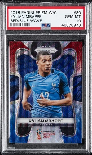 Kylian Mbappé 2018 Panini Prizm World Cup Onda Rossa/Blu