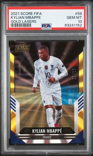 Kylian Mbappé 2021 Panini Score FIFA Gold Lasers