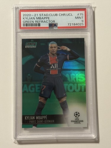 Kylian Mbappé 2020 Topps Stadium Club Chrome UCL Green Refractor /99