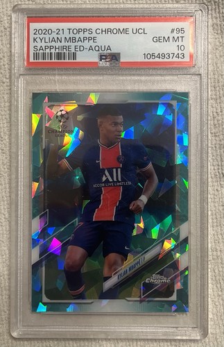 Kylian Mbappé 2020 Topps Cromo Sapphire Aqua /150