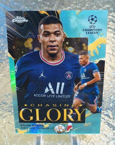 Kylian Mbappé 2021 Topps Cromo UEFA Aqua Refractor /199
