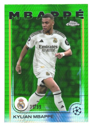 Kylian Mbappé 2024 Topps UCC Chrome Prisme Vert /99