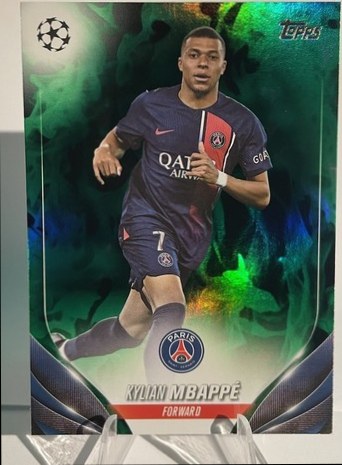 Kylian Mbappe 2024 Topps UEFA Champions League Blue Green Refractor /125