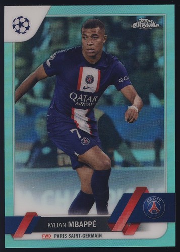 Kylian Mbappé 2022 Topps UEFA Champions League Cromo Calcio Acqua Rifrattore /199