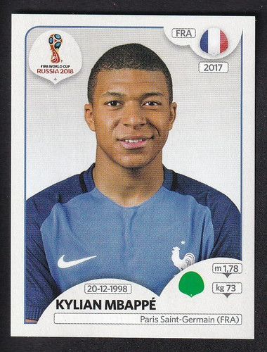 Kylian Mbappé 2018 Panini World Cup Russia 2018