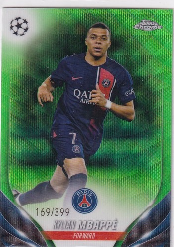 Kylian Mbappe 2024 Topps Champions League Chrome Green Wave /399