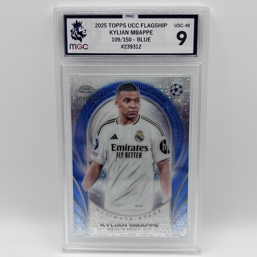 Kylian Mbappe 2025 Topps Chrome Blue Refractor /150