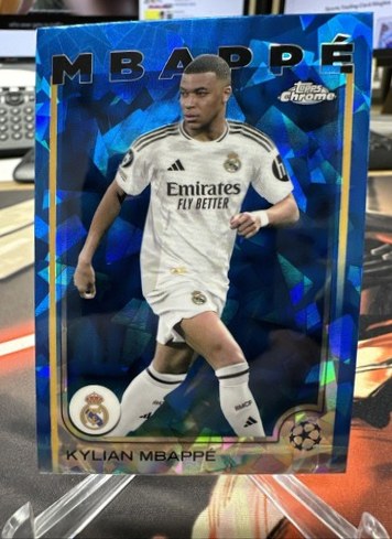 Kylian Mbappe 2024 Topps Chrome Blue Sapphire Refractor