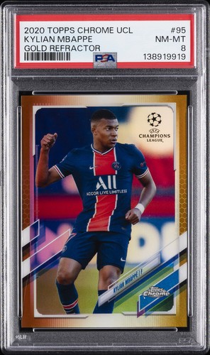 Kylian Mbappe 2020 Topps Chrome Champions League Gold Refractor /50
