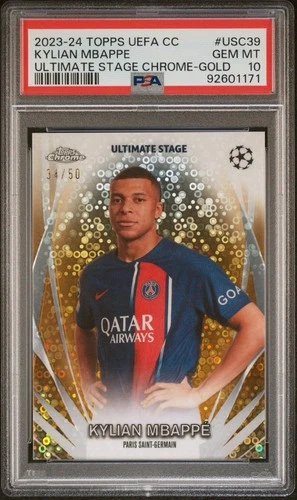 Kylian Mbappe 2023 Topps Chrome Gold /50