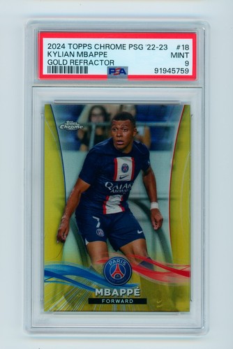 Kylian Mbappe 2024 Topps Chrome Gold Refractor 4/10